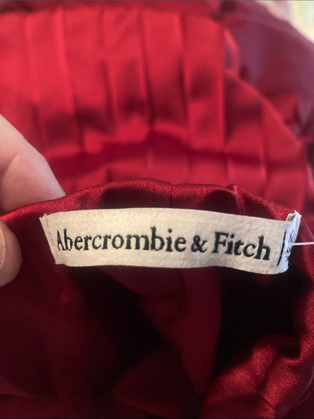Abercrombie & Fitch Red Satin Halter Dress - Picture 4 of 4